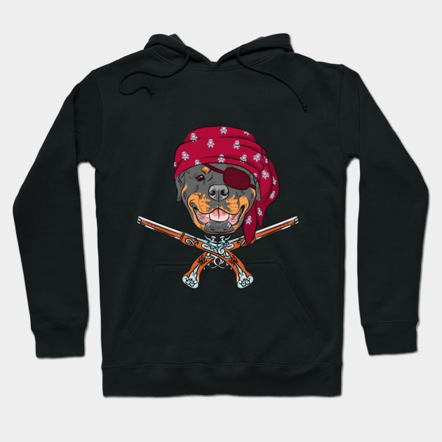 Dog pirate pattern Hoodie by Flower Queen